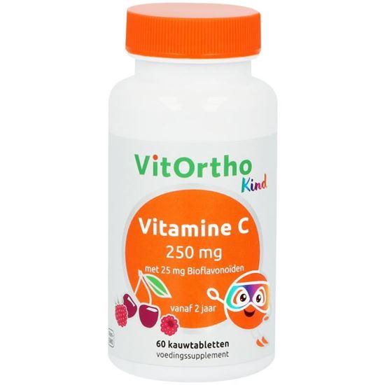 Vitortho Vitamine C 250 mg met 25 mg bioflavonoiden (kind) 60 Kauwtabletten