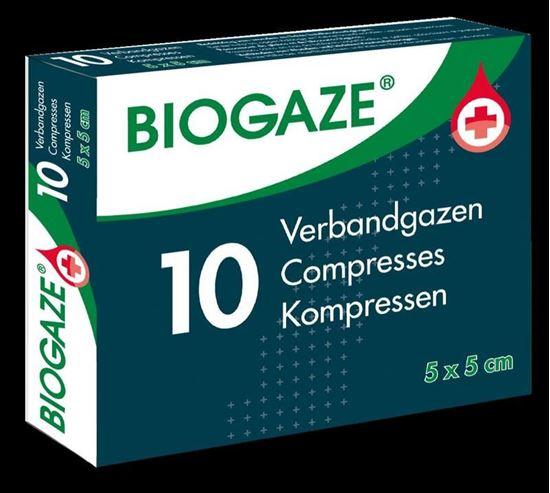 Biogaze Verbandgazen 5 x 5cm 10st