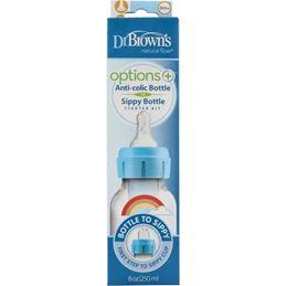 Dr Brown's Options+ overgangsfles smalle hals blauw 250 ml 1 Stuks