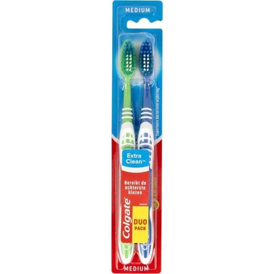 Colgate Tandenborstel extra clean medium duo 2 Stuks