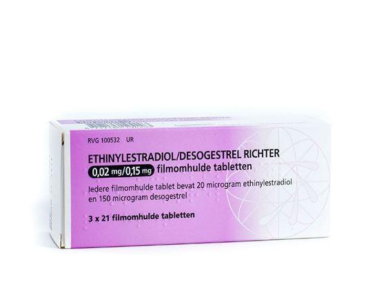 Afbeelding van Ethinylestradiol 20mcg/desogestrel 150mcg 3x21 St.