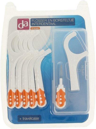 DA 2-in-1 Flos & borstel travelcase 6 Stuks