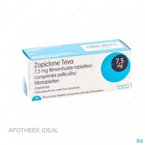 ZOPICLONE TEVA 7,5MG 30 TABLETTEN 1 Zopiclone